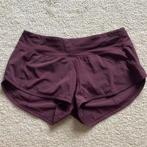 lulu lemon maroon shorts